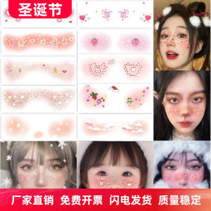 คริสต์มาส เเต่งทรัมพ์ สติกเกอร์ แต่งหน้า น้ำหนักเบา ทนทานต่อการซัก สติกเกอร์ ลายการ์ตูน น่ารักสำหรับเด็ก