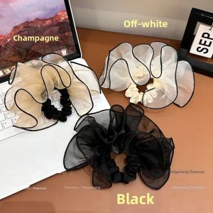 Elegant Black Organza Skirt Style Hair Tie