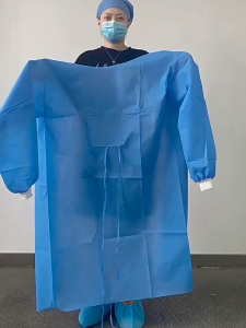 10PCS Disposable Isolation Gown SMS Non-woven Fabric Waterproof Dustproof Protective Gown For Workshop Daily Use