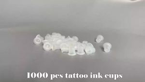 300/100pcs Plastic Disposable Tattoo Ink Cups 15/11/8mm Makeup Permanent Tattoo Pigment Clear Holder Container Caps Accessories