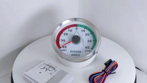 ELING 85mm 52mm Rudder Angle Indicator Gauge 0-190ohm Signal 9-32V with Red Backlight for Marine Boat Yachts