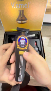 Kemei KM-1685 Hair Clippers with Accessories: Blue and Black Models 7500 RPM 80% Battery Charging Stand Combs