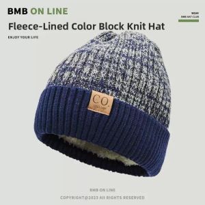 Trendy Knitted Woolen Cap for Men with Small Patch Headwear Hip Hop Style Adjustable round Top No Brim Warm All Seasons Hat