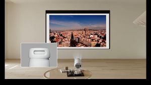 มินิโปรเจคเตอร์แบบพกพา ---- หน้าจอการฉายแบบไร้สายสีขาว โปรเจคเตอร์ Viuio HY300 โปรเจคเตอร์ LED แบบพกพา 8000Lumens Android 11.0 Full HD 1080P 120 ANSI รองรับ 2.4G และ 5G BT5.0 WIFI