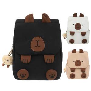 Cặp học sinh nữ dây đai điều chỉnh capybara Daypack với dây kéo đóng cửa Túi du lịch quà tặng cho những người yêu thích capybara