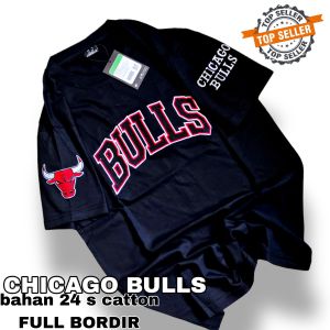 BAJU BORDIR DEWASA CHI**GO BU*LS TEBAL BAHAN 24 S /KAOS BORDIR PREMIUM HIGHT QUALITY/T SHIRT BORDIR PRIA DAN WANITA SUZE KECIL SAMPAI JUMBO/COD