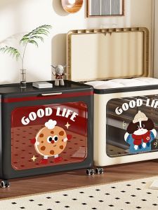 กล่องเก็บของ JK ขนาดใหญ่พร้อมล้อ ฝาปิดแบบพับได้ สำหรับเสื้อผ้าและผ้าห่ม กล่องเก็บของพับได้ขนาดใหญ่ กล่องเก็บของพลาสติก