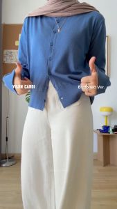 Yujin Cardigan: Basic Kardigan Lucu Korean Style Berbahan Knit Premium