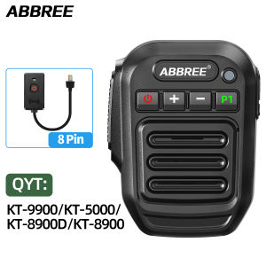 ABBREE | ABBREE Wireless Bluetooth Speaker Microphone Handheld Mic K Type/8 Pin For Quansheng UV-K5(8) K6 Baofeng UV-5R 21 QYT KT-8900D