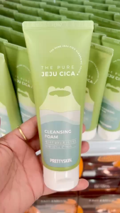พร้อมส่ง ของแท้💯PRETTYSKIN The Pure Jeju Cica Cleansing Foam 150ml โฟมล้างหน้าสารสกัดจากใบบัวบกเชจู