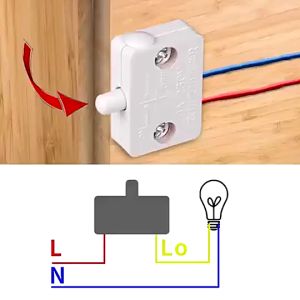 Công tắc hành trình ấn nhả cho tủ quần áo tủ bếp giúp tắt bật tự động đèn khi đóng mở cánh cửa an toàn tiết kiệm