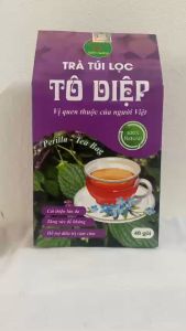 Trà tô diệp (hộp 40 túi lọc) trà túi lọc tía tô kinh giới gừng Bảo Khang giảm ho tiêu đờm trắng da hạ sốt giảm cân HN