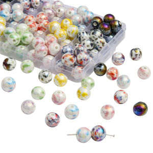 5-20 Chiếc Charm Gốm Sứ Hạt Cườm Tròn Nhiều Màu Sắc Thủ Công 12Mm Cho Vòng Cổ Vòng Tay Bông Tai Tự Làm Làm Đồ Trang Sức