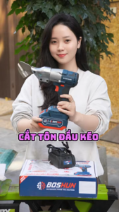 Máy Cắt Tôn Cầm Tay Boshun BS-MS12BL Không Chổi Than Tuỳ Chỉnh Góc Cắt Dùng Pin Phổ Thông