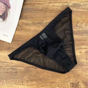 Quần Lót Nam Lưới Thoáng Khí Trong Suốt Màu Đen Trắng Xanh Lá Cây Xanh Da Trời Đỏ Quần Lót Tam Giác Cạp Thấp Thoáng Khí