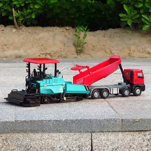กาเดเว่ยโลหะผสมวิศวกรรมยานพาหนะชุดของเล่นเครื่องจำลองการปูผิวทางรุ่นน้ำมันดินเครื่องวางถนนรถบดบรรทุกขนถ่ายด้วยตนเอง