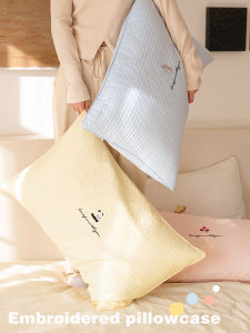 ผ้าฝ้ายปักลายสี่สีพร้อมซิปรูด สำหรับครอบหมอนแบบมีซิป ป้องกันแบคทีเรีย วัสดุอื่น ๆ 100%