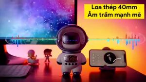 Loa Bluetooth Không Dây Phi Hành Gia  Loa Bluetooth Thông Minh AI Phi Hành Gia Có Đèn Báo Thức Hiển Thị Đồng Hồ Hỗ Trợ Loa Trang Trí Decor Góc Làm Việc . Bảo Hành 1 Năm Toàn Quốc