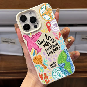 Graffiti Travel Airplane Pattern Phone Case for iPhone 17 Air 16 15 14 13 12 11 Pro Max X XS XR XSMAX 7 8 16 Plus Silicone Cover