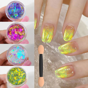 0.1g/Jar Chameleon Aurora Nail Art Opal Powder Mirror Effect Iridescent Mermaid Brocade Flakes Utra-Thin Manicure Glitter Sequin