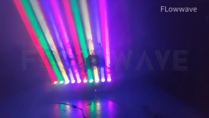 Flowwave 10 Led 400W Scanning Beam Wash Light Stage Light Rgbw 10X40W Dmx512 Sound-Activated Rdm Beam Effect Christmas Party Gift