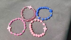 Bracelet Beads Rosary Pink and Blue Catholic Rosary