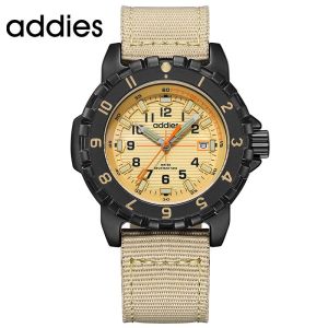 ADDIES Mens Outdoor Fashion Quartz Watch Minimalist Nylon Strap 50 Meter Water Resistant Luminous Sporty Style Quartz Watch