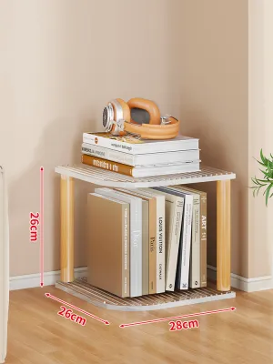 evesigar | Small Corner Bookshelf Multilevel Storage