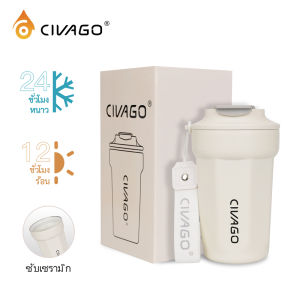 CIVAGO(13oz)Ceramic liner Stainless Steel Coffee Mug With Lid Vacuum Flask Hot And Cold Tumbler
