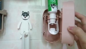 SKYDREAM -Wall Mounted Toothbrush Holder Automatic Toothpaste Dispenser Toothpaste Squeezer Bekas Letak Ubat Gigi 挤牙膏神器 牙刷架