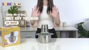 Máy Xay Thịt Bear Máy Xay Thịt Đa Năng Cối Xay Thịt Máy Xay Nhanh Xay Nhuyễn Thịt Cá Xay Mạnh Mẽ 4 Lưỡi Dao CH-4H03F
