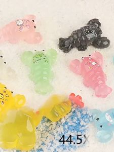 เรซิ่นกุ้งมังกร เรืองแสง ขนาด 45x31mm  อุปกรณ์เสริมงานฝีมือ งาน  DIY สำหรับ ตั้งโชว์ เจาะรูทำพวงกุญแจ