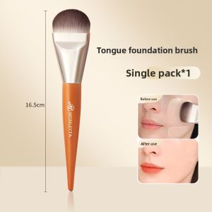 MONLEYTA | Professional Flat Head Tongue Type Foundation Brush Magic Seamless Liquid Mask Makeup Brush Genuine Product From Cangzhou