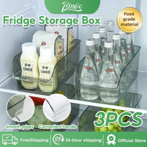 Bincoo 3PCS Fridge Storage Organizer Food Grade Refrigerator Storage Box Clear Fridge Food Storage Dispenser Vegetable Fruit Organizer Storage Box