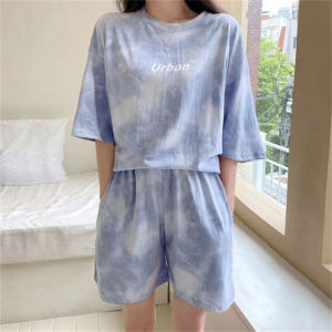 Summer 2023 Womens Sporty Casual Loose Thin Short Sleeve Two-Piece Set Polyester Comfortable Breathable Fashionable