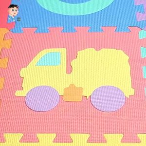 Sets of Childrens Crawling Foam Mats with Patterns Sets of Childrens Educational Toy Carpets Sets of Childrens Interlocking Exercise Floor Mats.