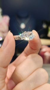 iLove Jewellery 925 Silver 18K White Gold Plated 1.5ct Cushion Zircon Adjustable Ring Cubic Zirconia Engagement Cincin Women Diamond ILR058