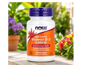 NOW Foods Vitamin D3 5000 IU 125 mcg 120 Softgels High Potency Bone Immune Muscle Support