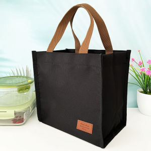 Waterproof Canvas Hand Carry Insulated Lunch Bag Large