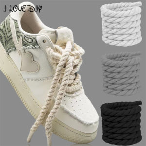 เชือกรองเท้าทรงกลม 120/140/160 ซม. เชือกรองเท้าผ้าฝ้ายหนา 1 ซม. รองเท้าผ้าใบใส่วิ่งรองเท้าบูท เชือกผูกรองเท้า