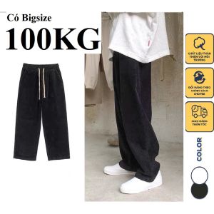 Quần ống rộng Nam NHUNG TĂM hot trend có big size 105KG
