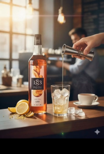 1883  MAISON ROUTIN Lemon Syrup 1L - Premium Citrus Flavor for Coffee Tea & Cocktails