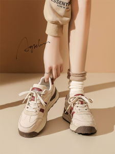 Womens Thick Bottom Sport Shoes 2025 New Autumn Winter Vintage Meral Casual Deqin Shoes Heightening Fleece Lined Old Dad Shoes