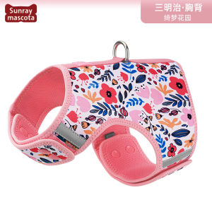 Adorable Pet Print Dog Leash Small Medium Dogs Bichon Puppy Walking Rope No Pulling Vest Adjustable Comfortable Handle