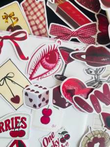 Bộ 50 Cherry Girl Bộ Hình Dán Thời Trang Sáng Tạo DIY Trang Trí Văn Phòng Phẩm Cho Sổ Lưu Laptop Hành Lý Cốc Nước Ốp Điện Thoại