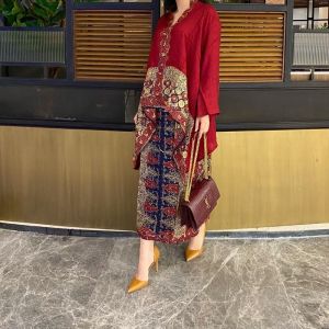 Rinjanie Set Batik Viscose | Batik Kondangan Mewah | Rinjanie batik set rok lilit