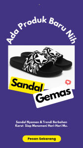 Sandal Slide Pria Desain Unik Motif Bintang & Serial Anime - Hitam Berkilau