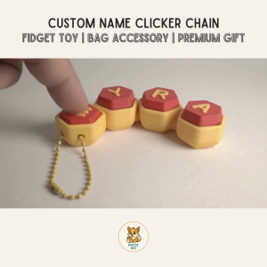 Custom Name Clicker Chain Keychain | Personalised Fidget Desk Toy | Premium Gift Singapore