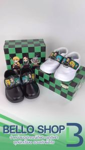 รองเท้านักเรียน Chappy ลาย ดาบฆ่าอสูร หนังดำ รหัส CD-22 รุ่นใหม่ มีไฟ