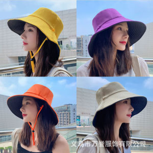🎉Ready Stock🎉Spot fisherman hat womens summer  travel sun hat double-sided big brimmed face small sun hat渔夫帽